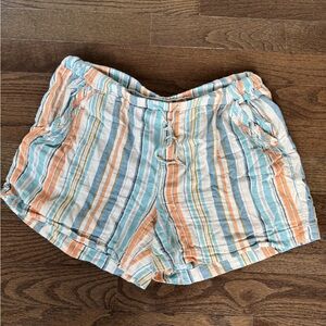 Briggs New York Women's Striped Shorts in Orange and Blue